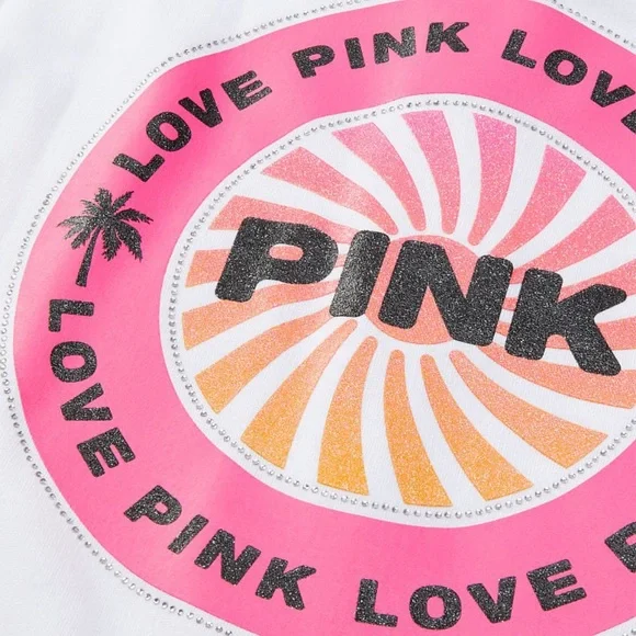 Vs Victorias Secret Pink Perfect Full Zip Hoodie Sweater Jacket Top Tropical S - Picture 7 of 8